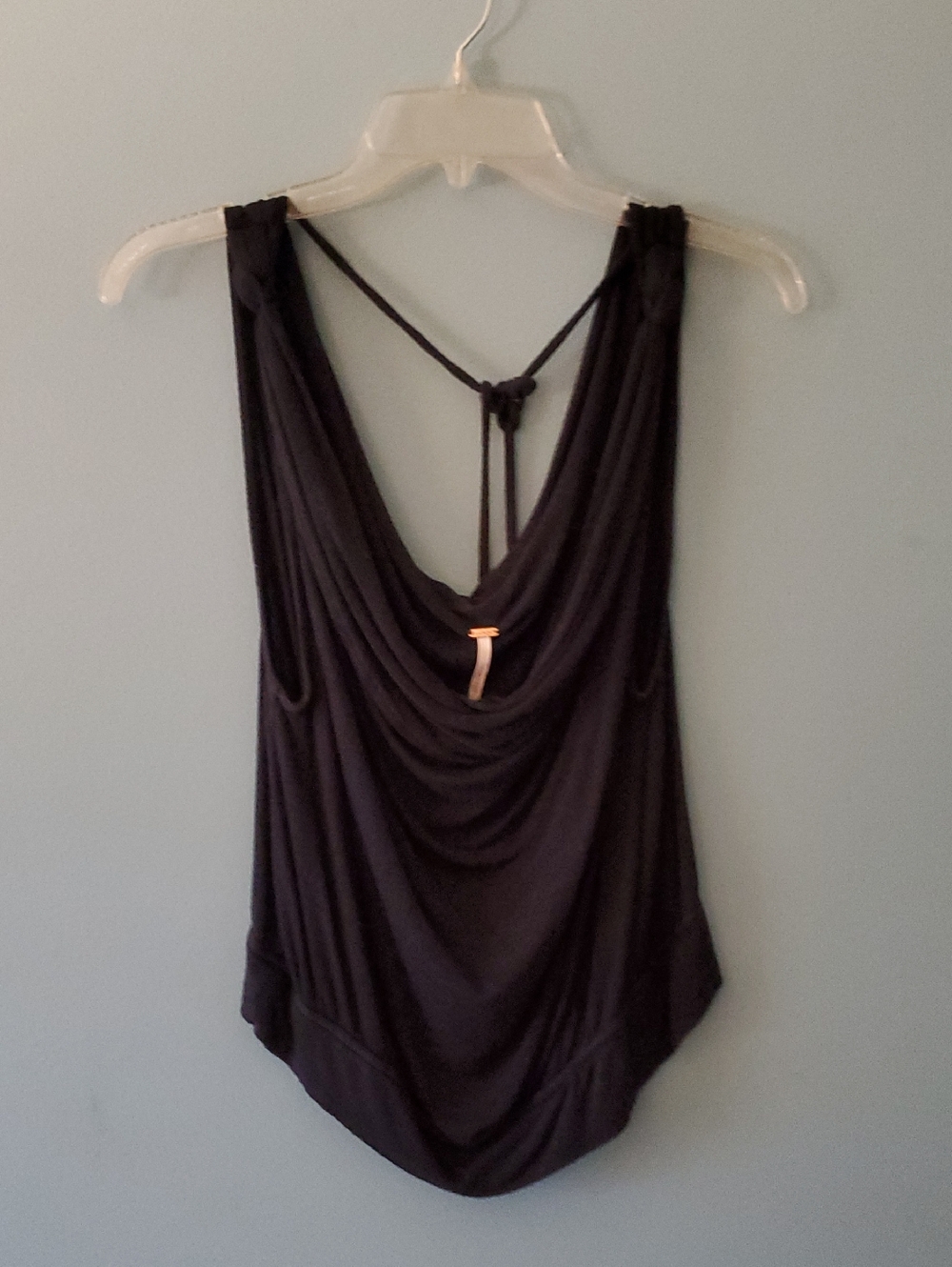 FREE PEOPLE Draped Sleeveless Black Tank Top
